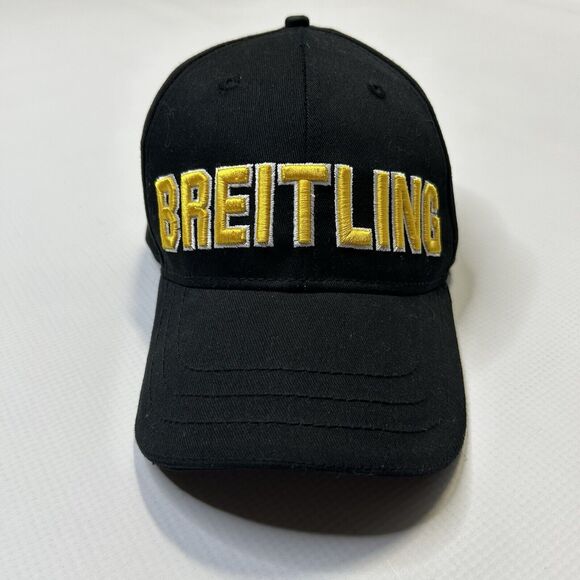 Breitling Watches 1884 Big Logo Embroidered Black Snapback Hat Cap - Picture 4 of 10